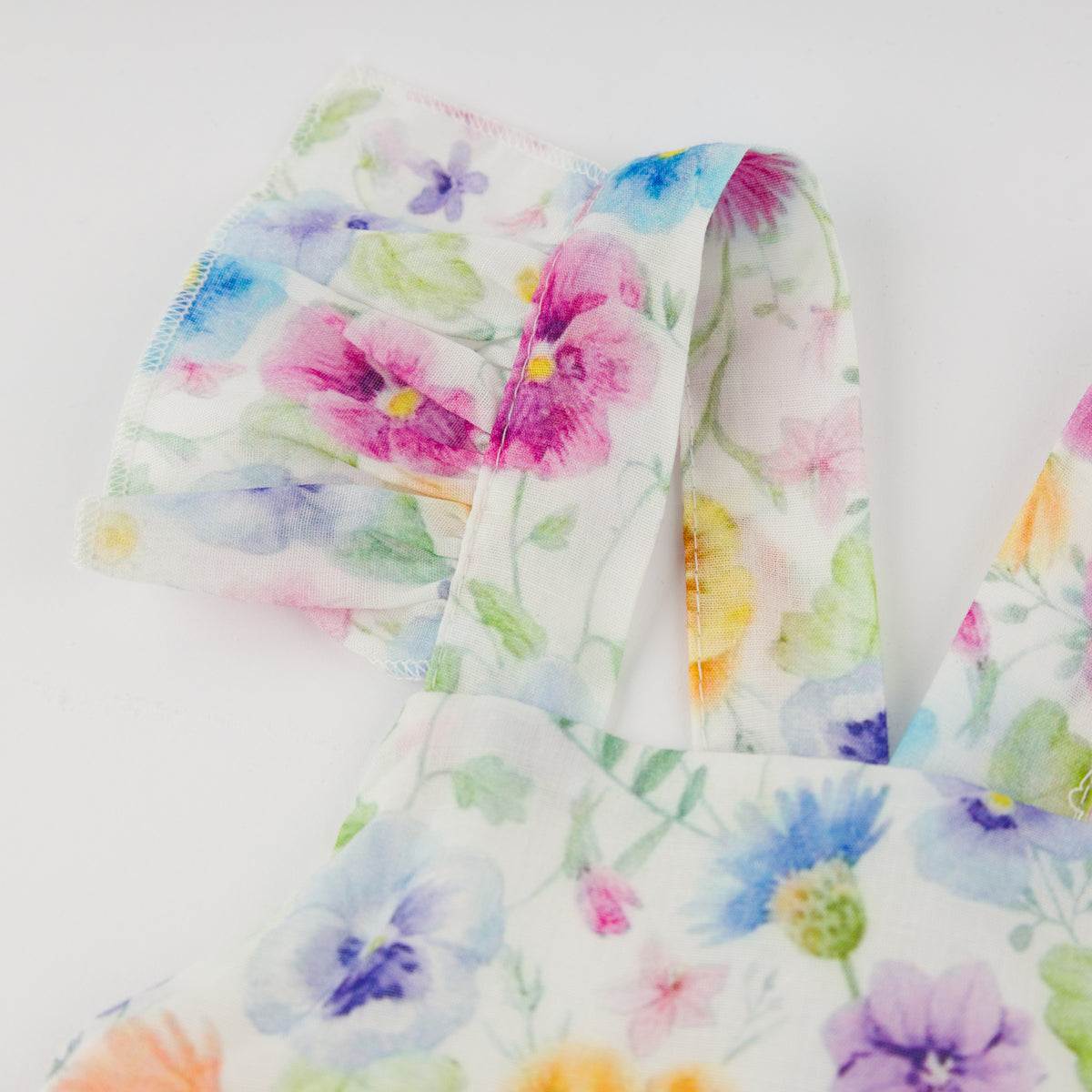 oh baby! Charlotte Dress & Panty Set - Watercolor Wildflowers - Cream - Sleeve