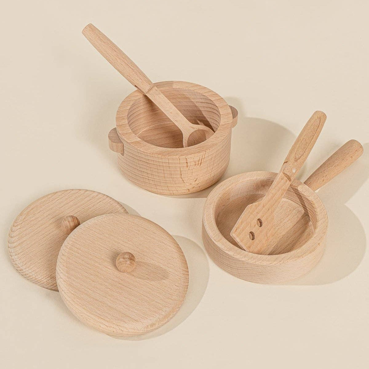 Wooden Pots and Pans Playset (6 Pcs)