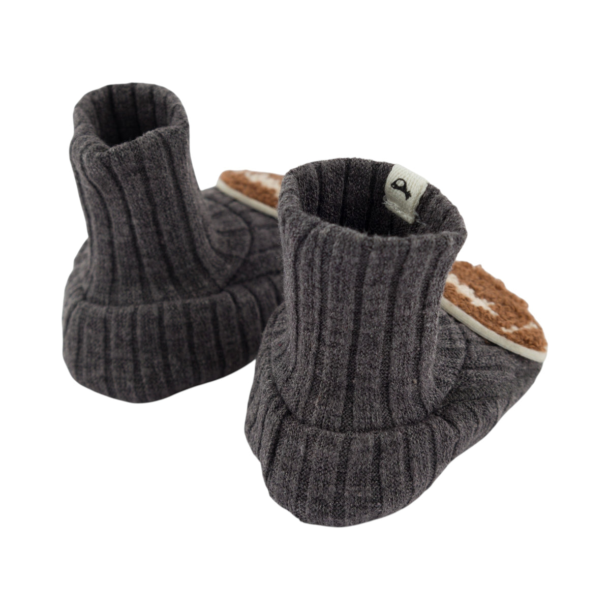 oh baby! Booties - Football Chenille Patch - Charcoal - Back
