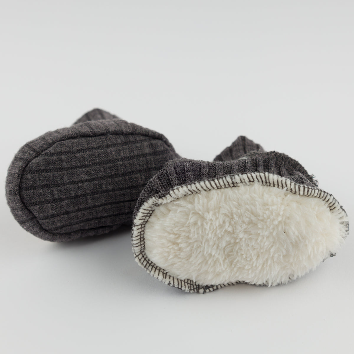 oh baby! Booties - Football Chenille Patch - Charcoal - Inside Lining