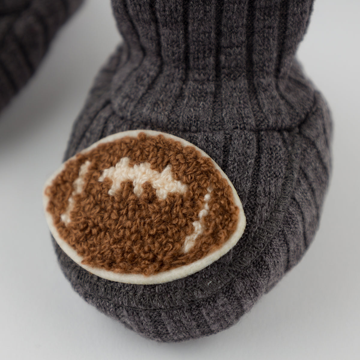 oh baby! Booties - Football Chenille Patch - Charcoal - Football Patch