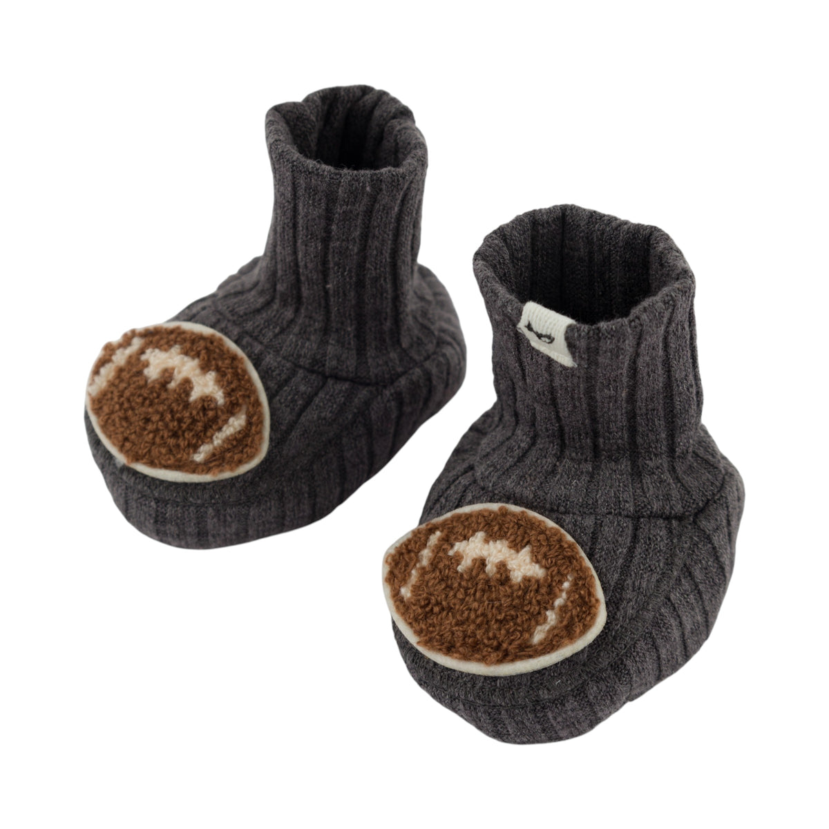 oh baby! Booties - Football Chenille Patch - Charcoal
