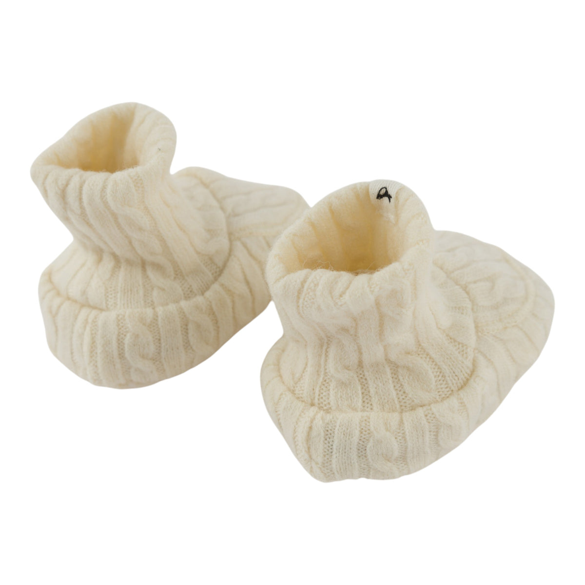 oh baby! Cable Knit Booties - Natural - Back
