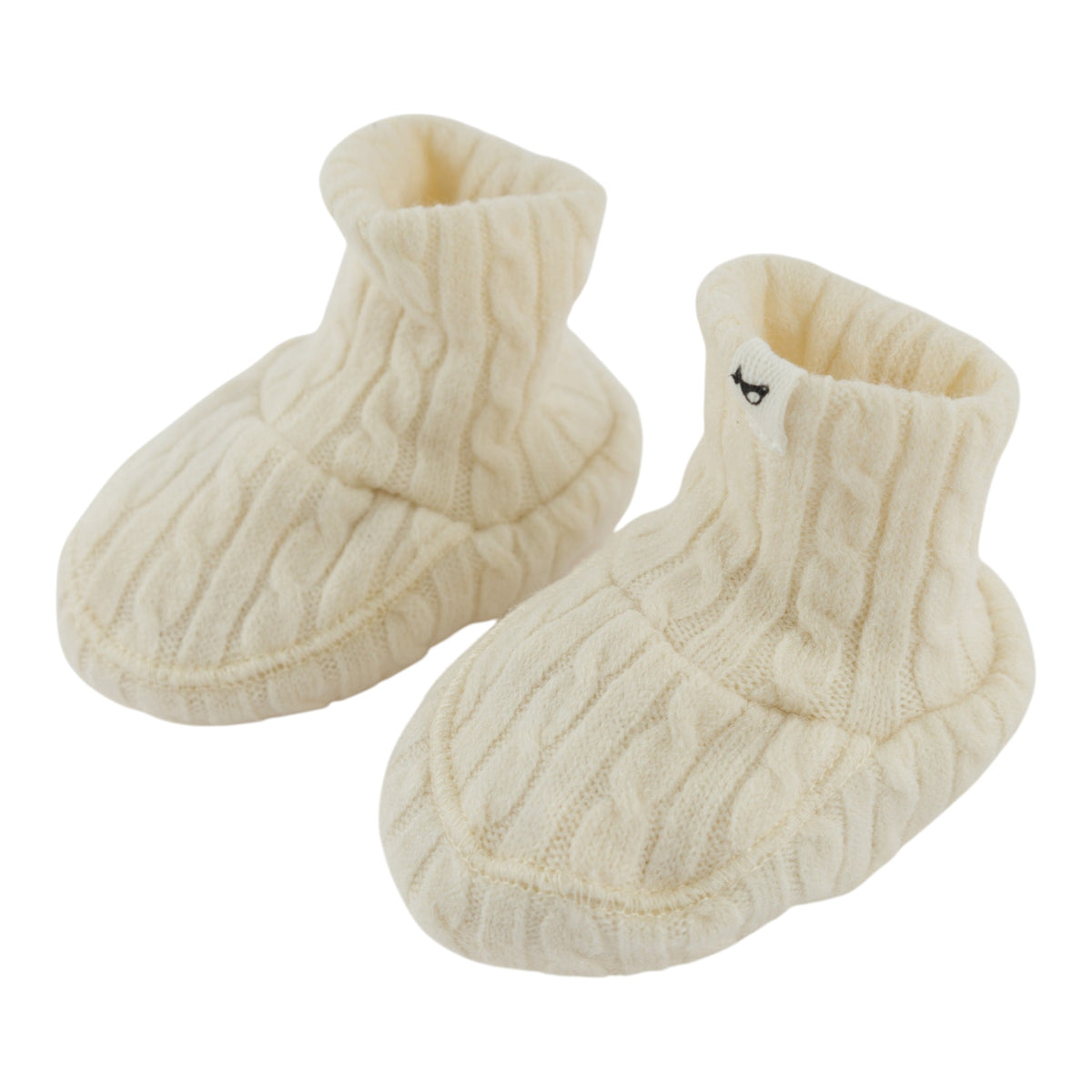oh baby! Cable Knit Booties - Natural