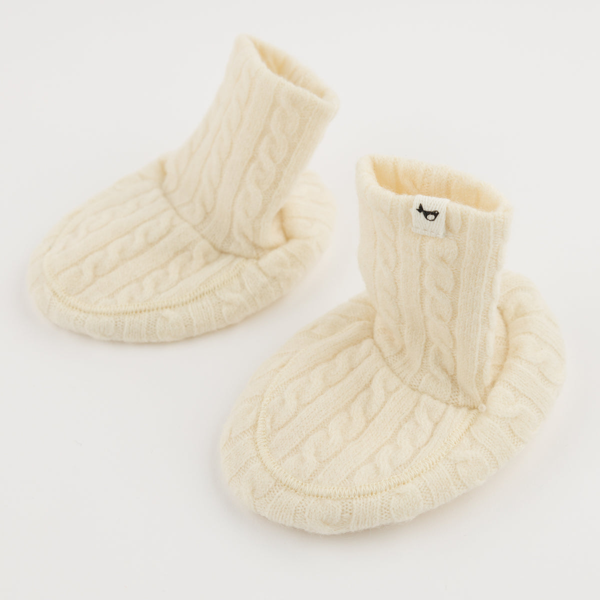 oh baby! Cable Knit Booties - Natural