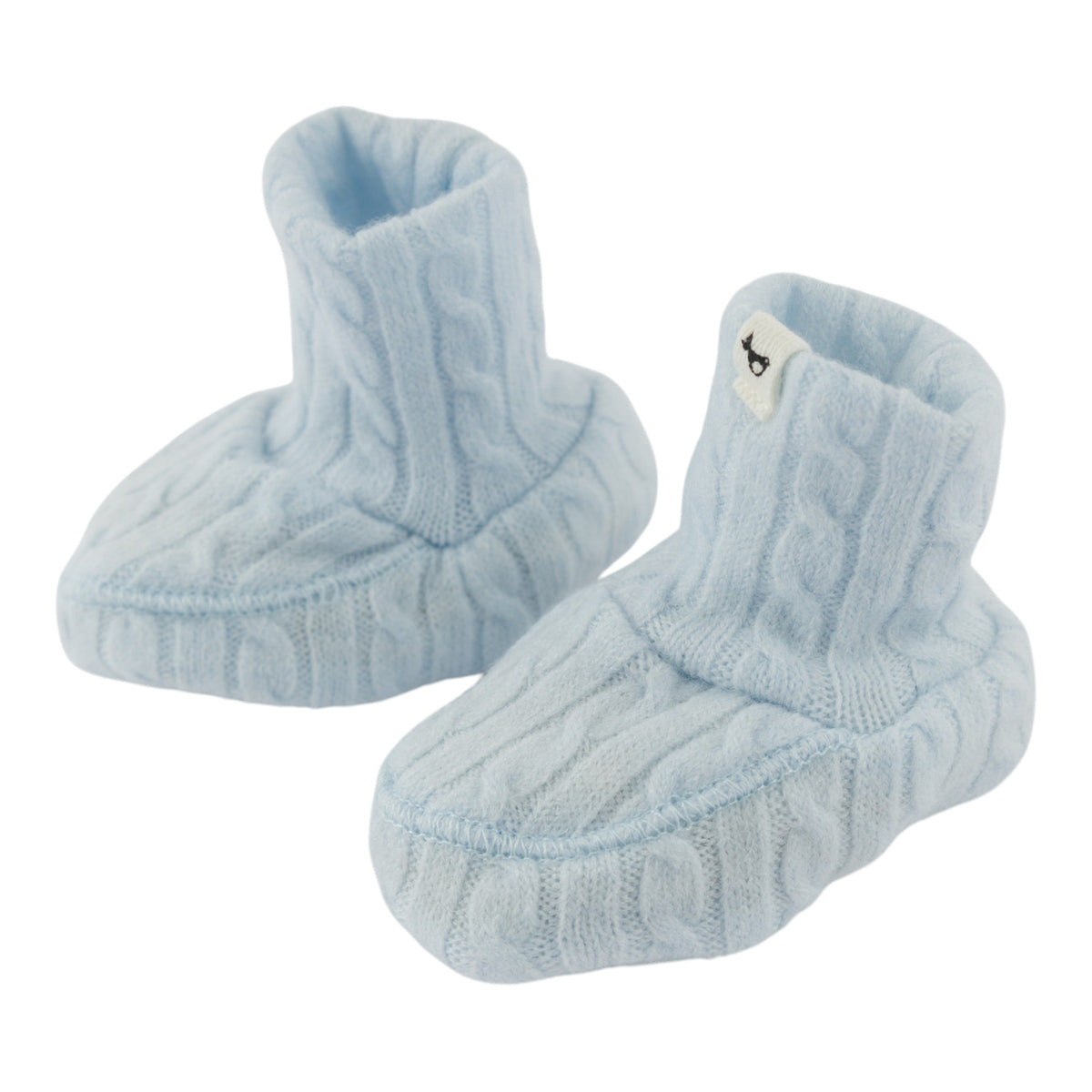 oh baby! Cable Knit Booties - Sky Blue