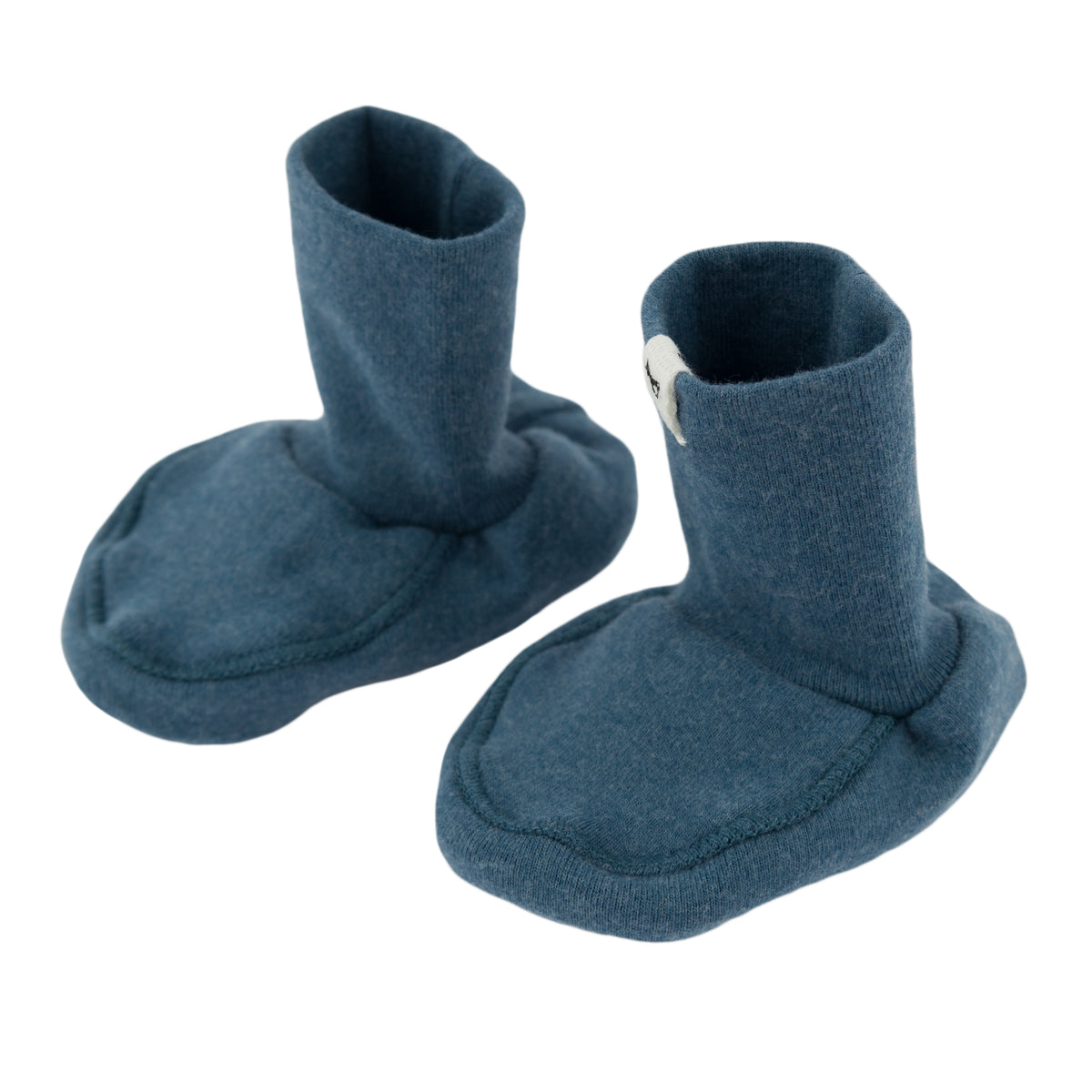 oh baby! Cotton Baby Rib Snowdrift Booties - Ocean