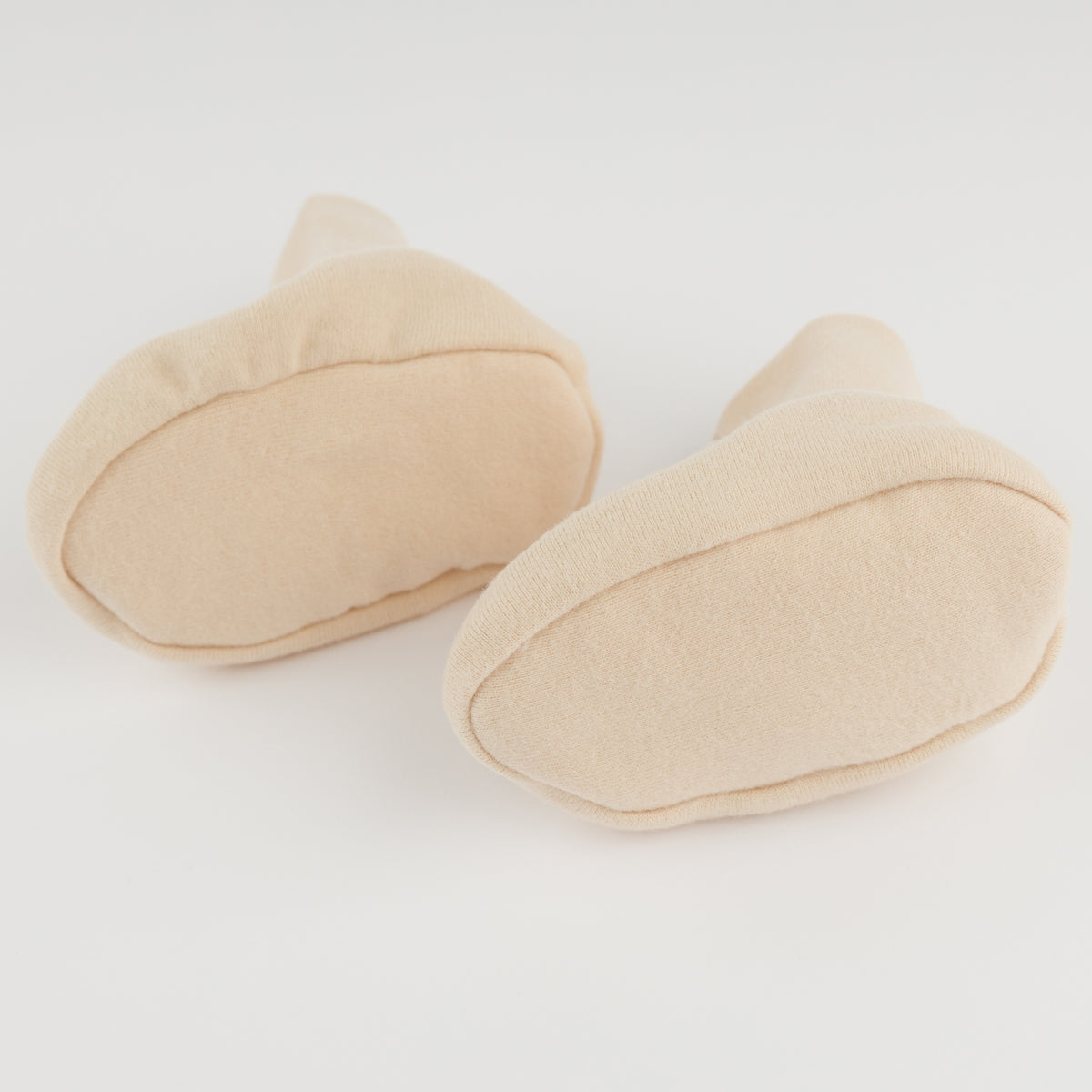 oh baby! Cotton Baby Rib Snowdrift Booties - Shortbread - oh baby!