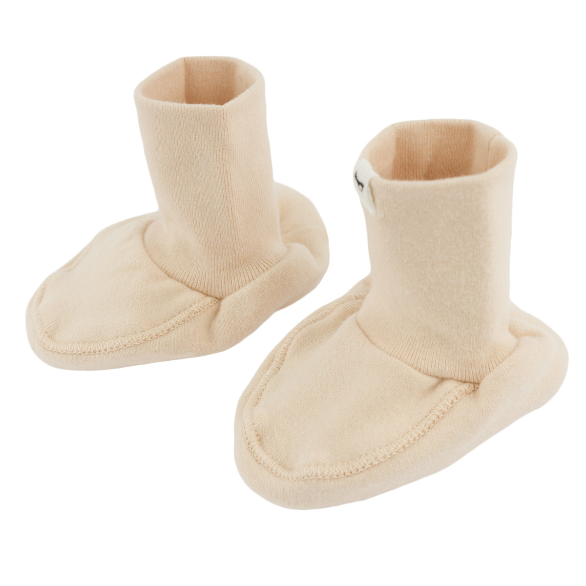 oh baby! Cotton Baby Rib Snowdrift Booties - Shortbread - oh baby!