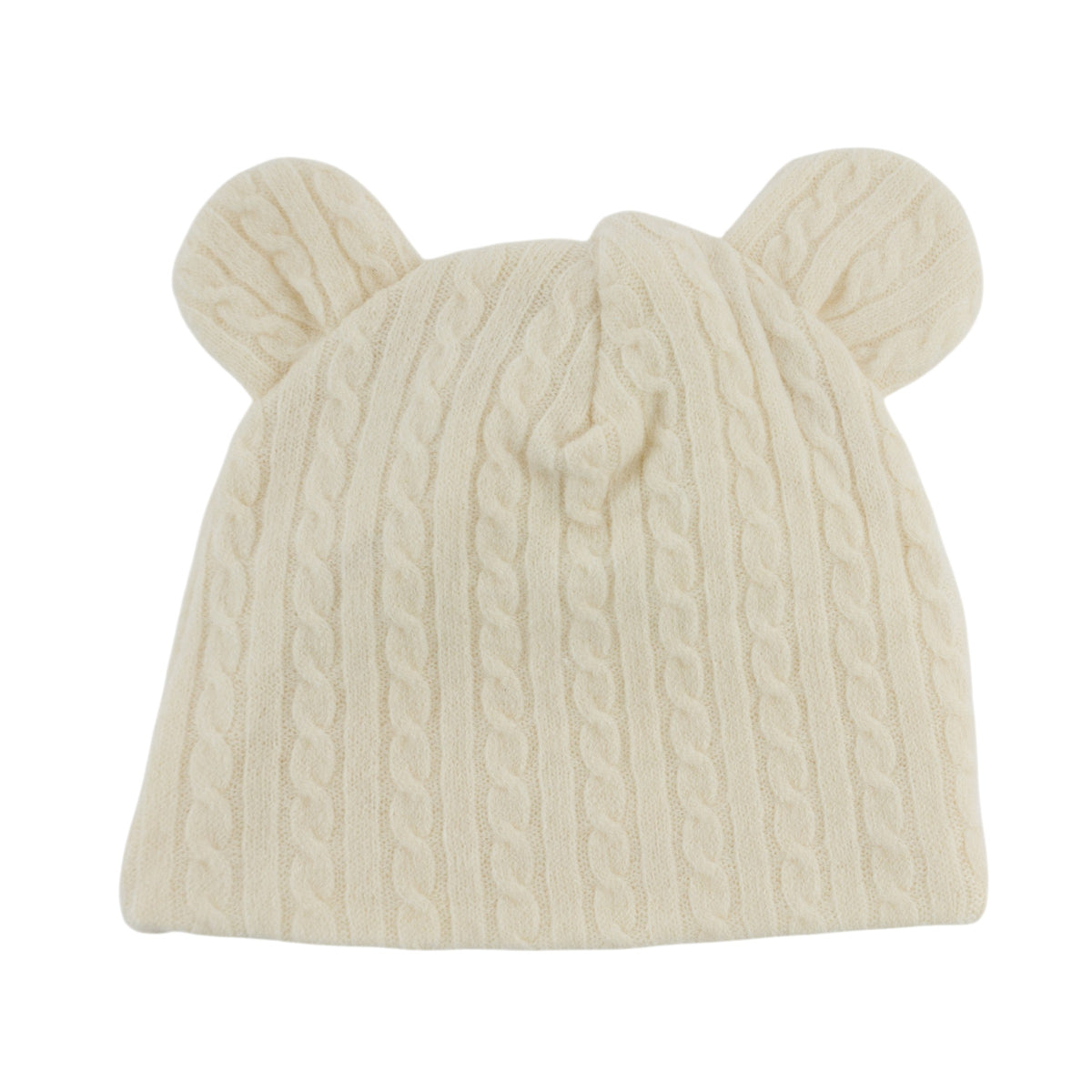 oh baby! Cable Knit Bear Ear Hat - Natural - Back