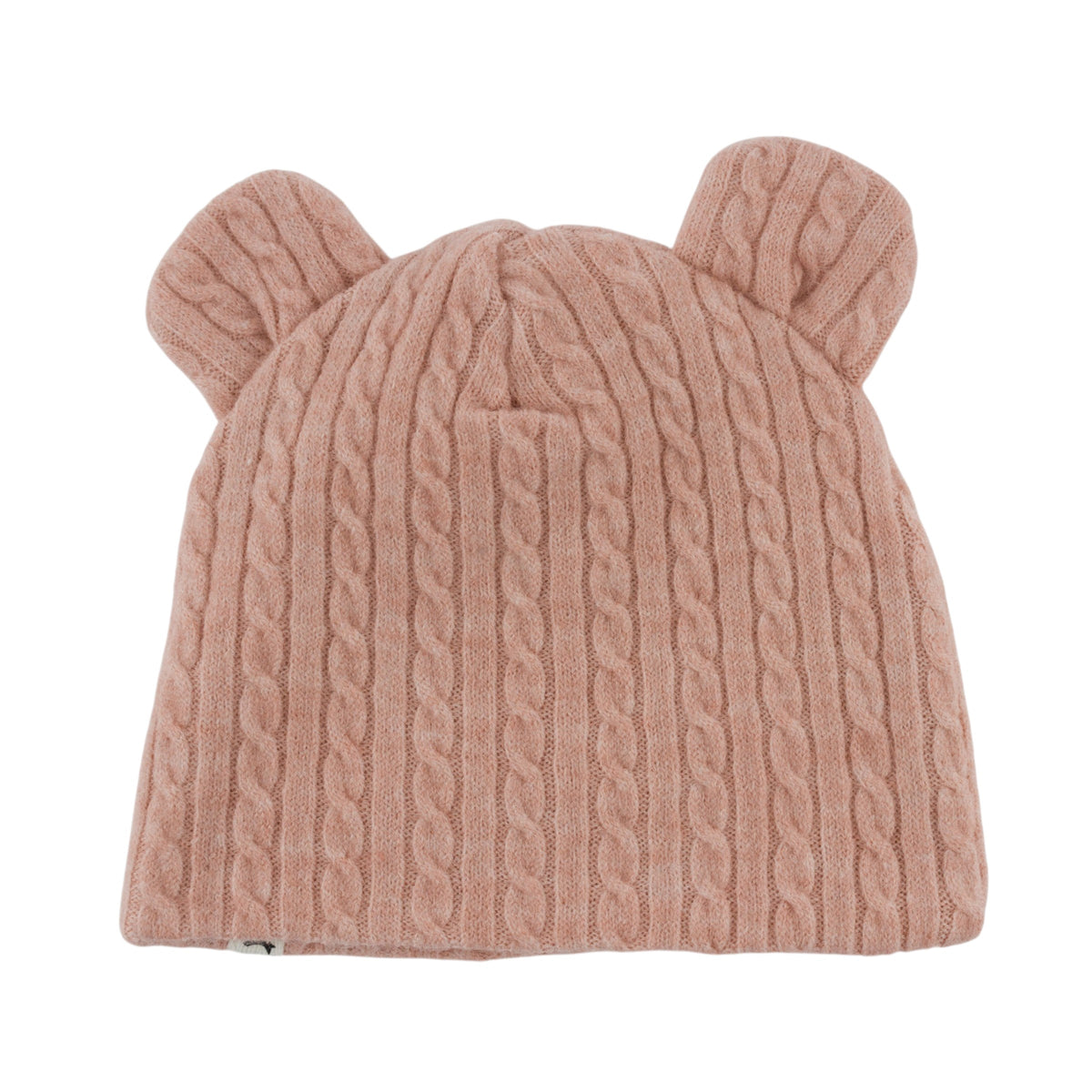 oh baby! Cable Knit Bear Ear Hat - Pale Pink - Back