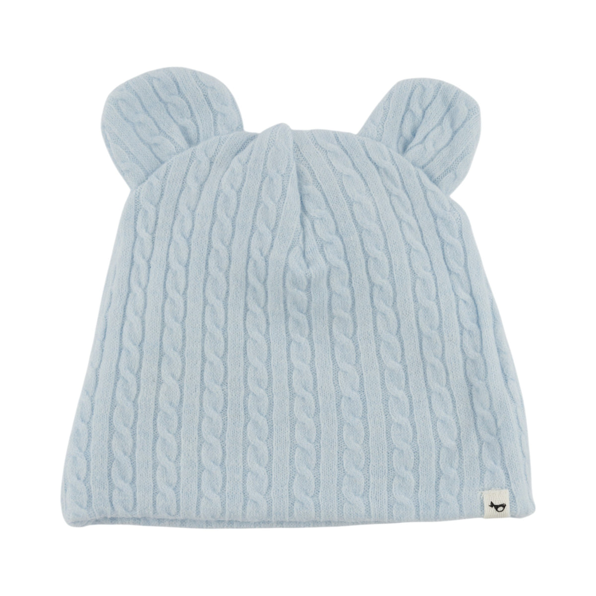 oh baby! Cable Knit Bear Ear Hat - Sky Blue