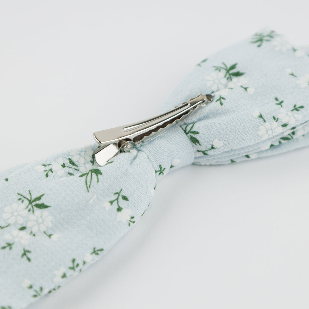 oh baby! Scarlett Bow on Clip - Apple Blossom - Sky Blue - Back