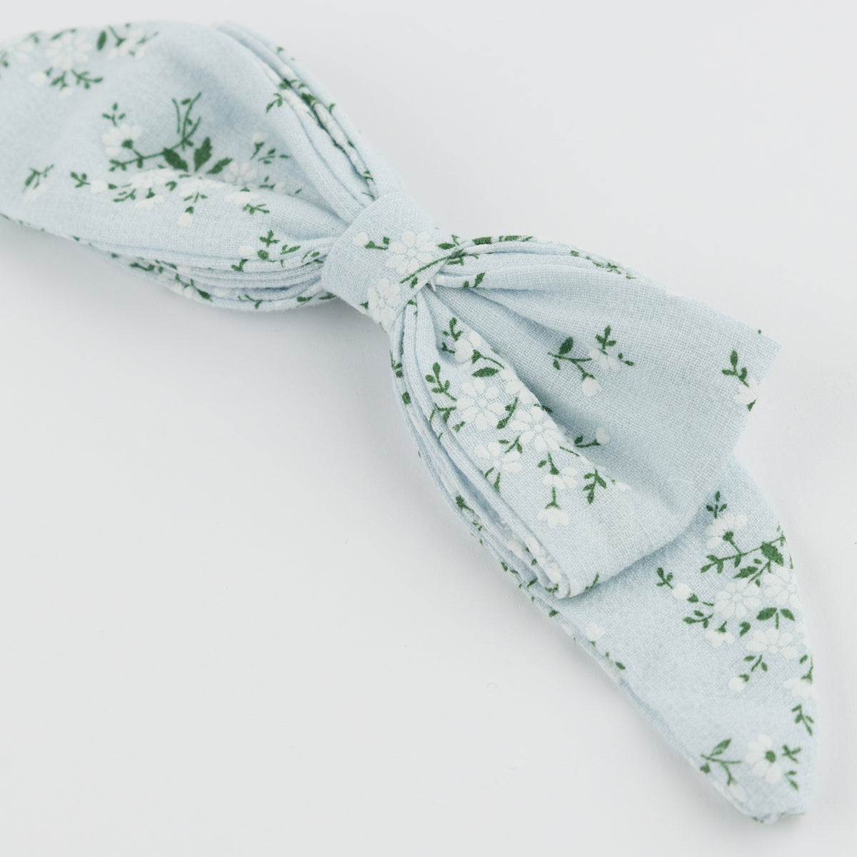 oh baby! Scarlett Bow on Clip - Apple Blossom - Sky Blue - Flat Lay