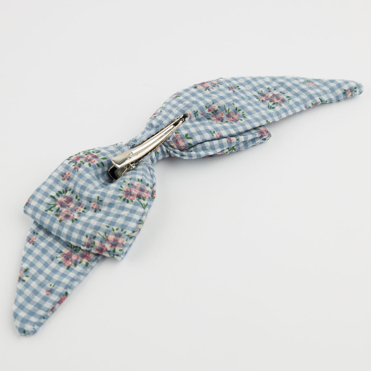 oh baby! Scarlett Bow on Clip - Dahlia Floral Print - Denim - Back