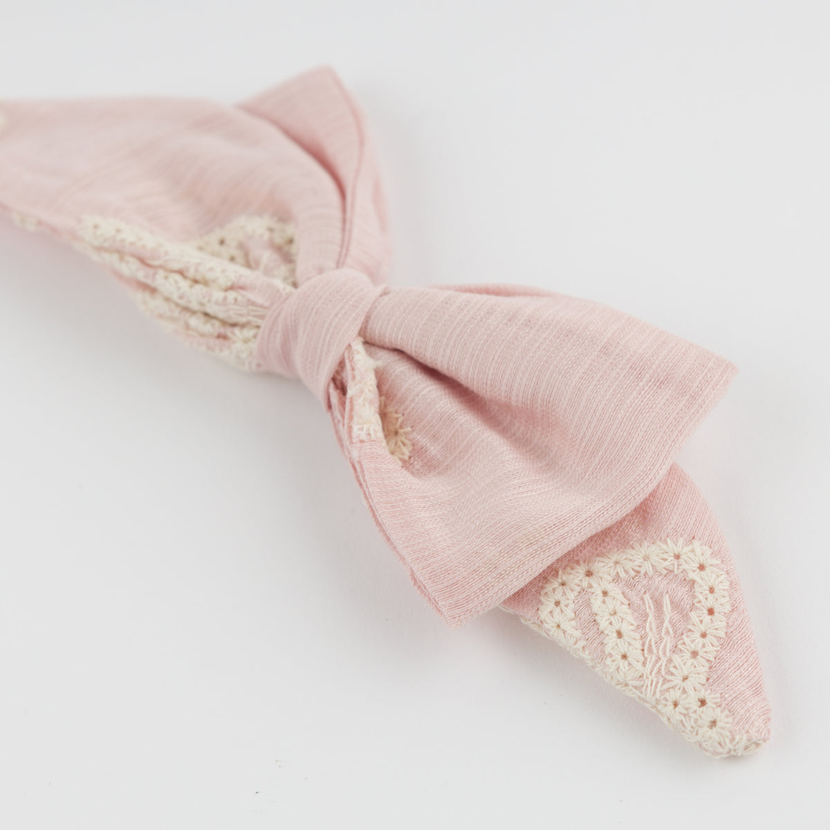 oh baby! Scarlett Bow on Clip - Embroidery Bows - Dusty Pink - Alt View