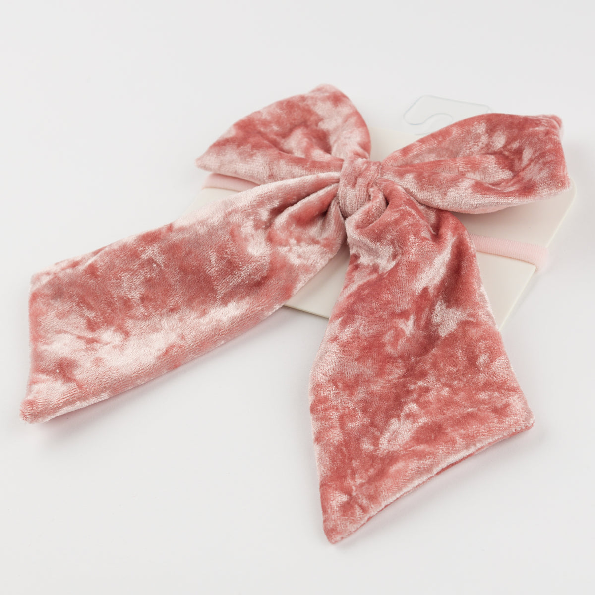 oh baby! Scarlett Bow Headband - Crushed Velvet - Pink - Alt View