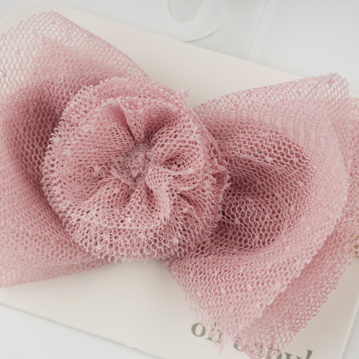 oh baby! Bobinette Pom Glinda Bow Headband - Blush - Close