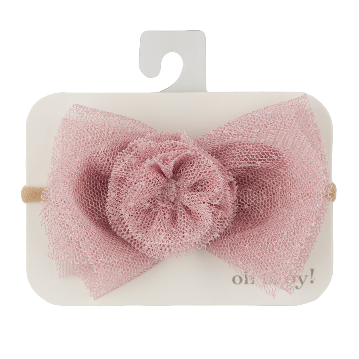 oh baby! Bobinette Pom Glinda Bow Headband - Blush