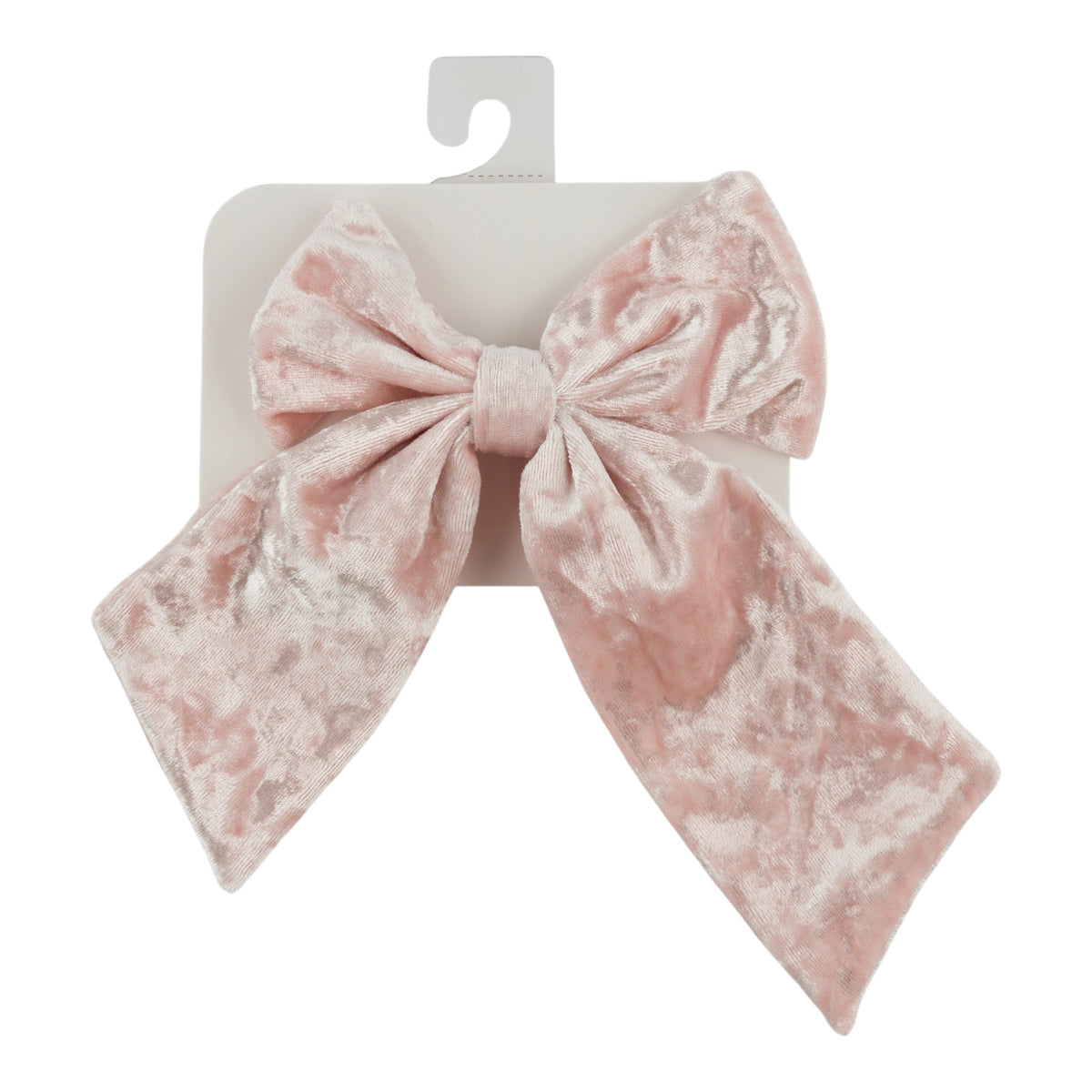 oh baby! Crushed Velvet Bow Clip - Pale Pink