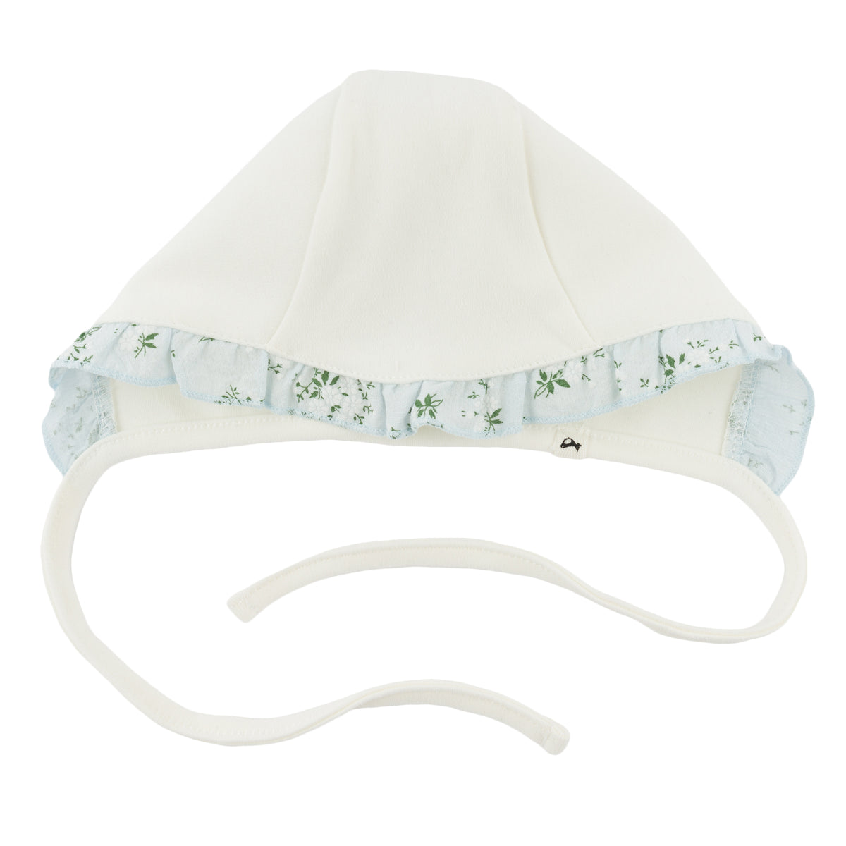 oh baby! Ruffle Bonnet - Sky Blue Apple Blossom - Oyster - Front