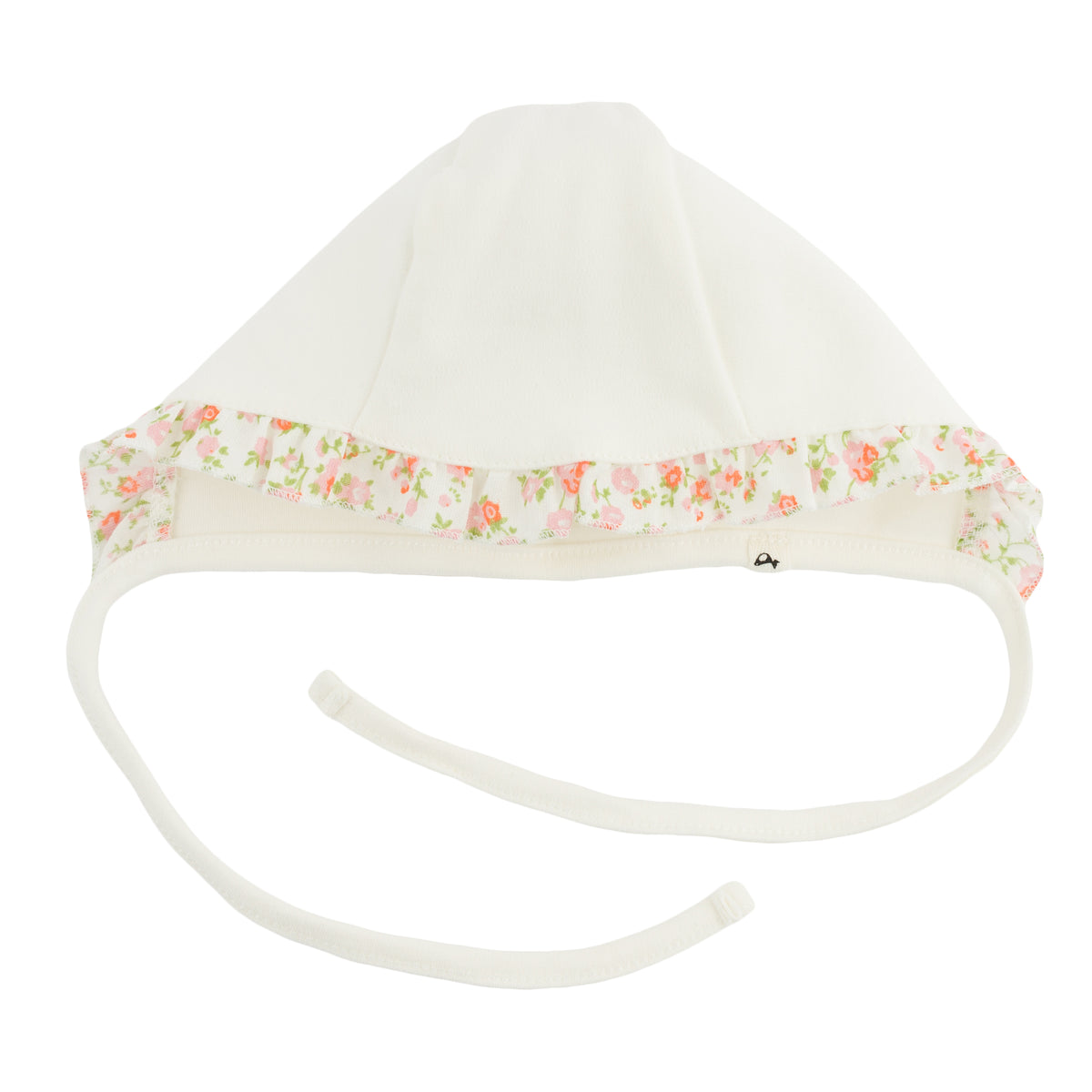 oh baby! Ruffle Bonnet - Blush Poppy Sprig - Oyster - Front