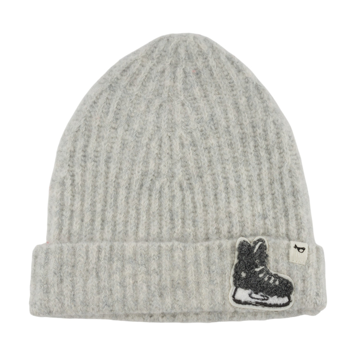 oh baby! Knitted Hat - Hockey Patch - Heather Gray