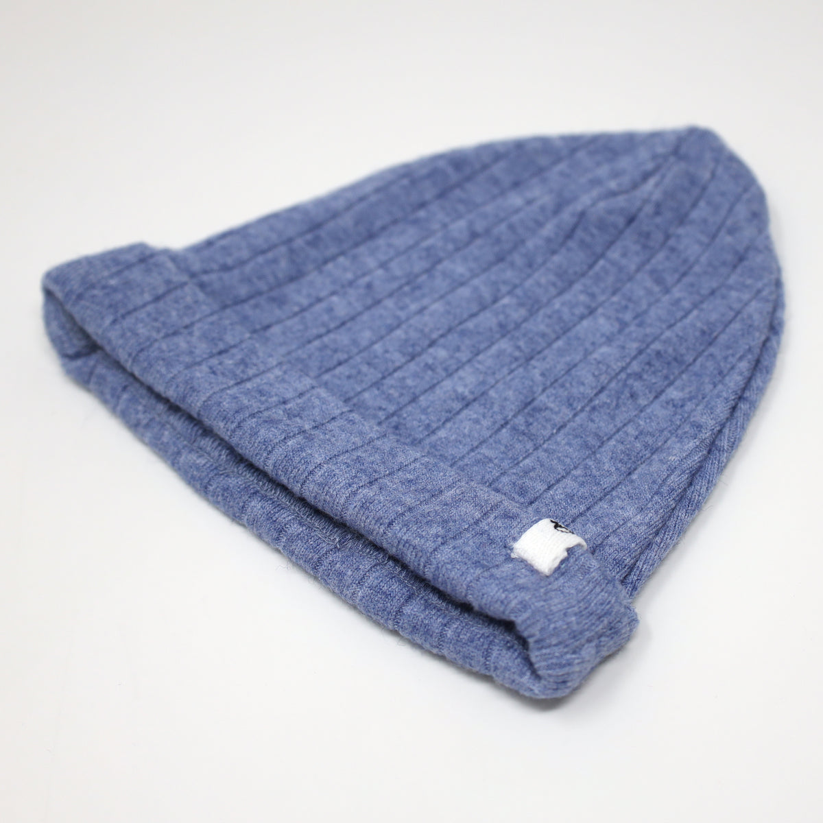 oh baby! Wide Rib Sweater Knit Watchcap - Blue Heather