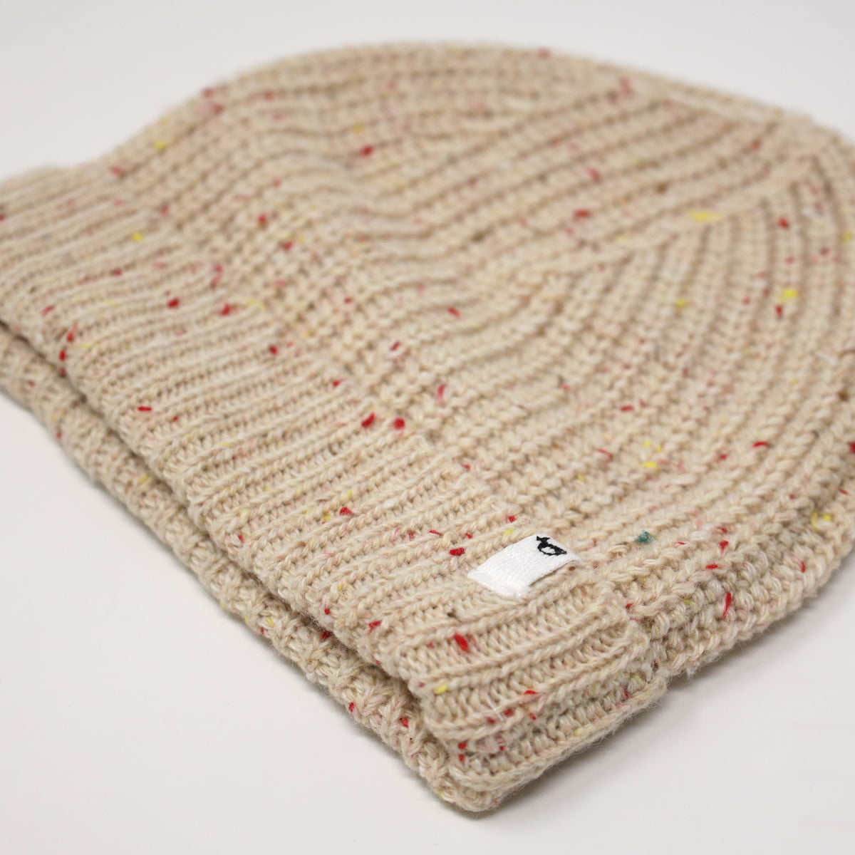 oh baby! Knitted Watchcap Hat - Cream/Pink Confetti