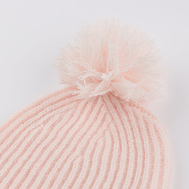 oh baby! Scandi Knit Pom Hat - Baby Pink - Pom