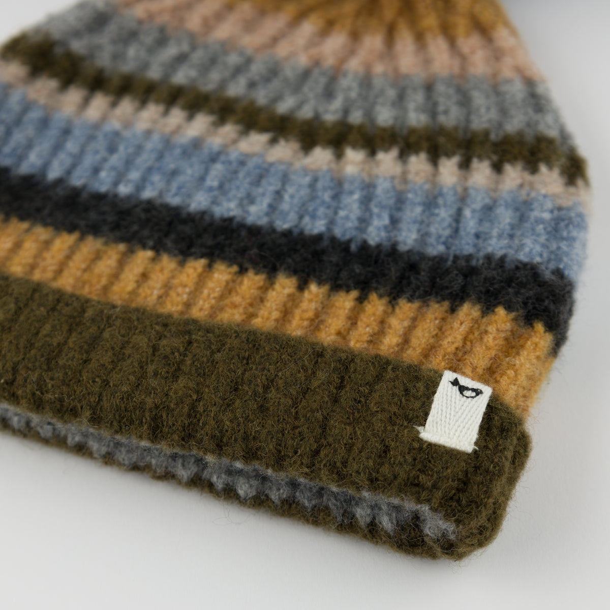 oh baby! Multi Stripe Scandi Pom Hat - Forest