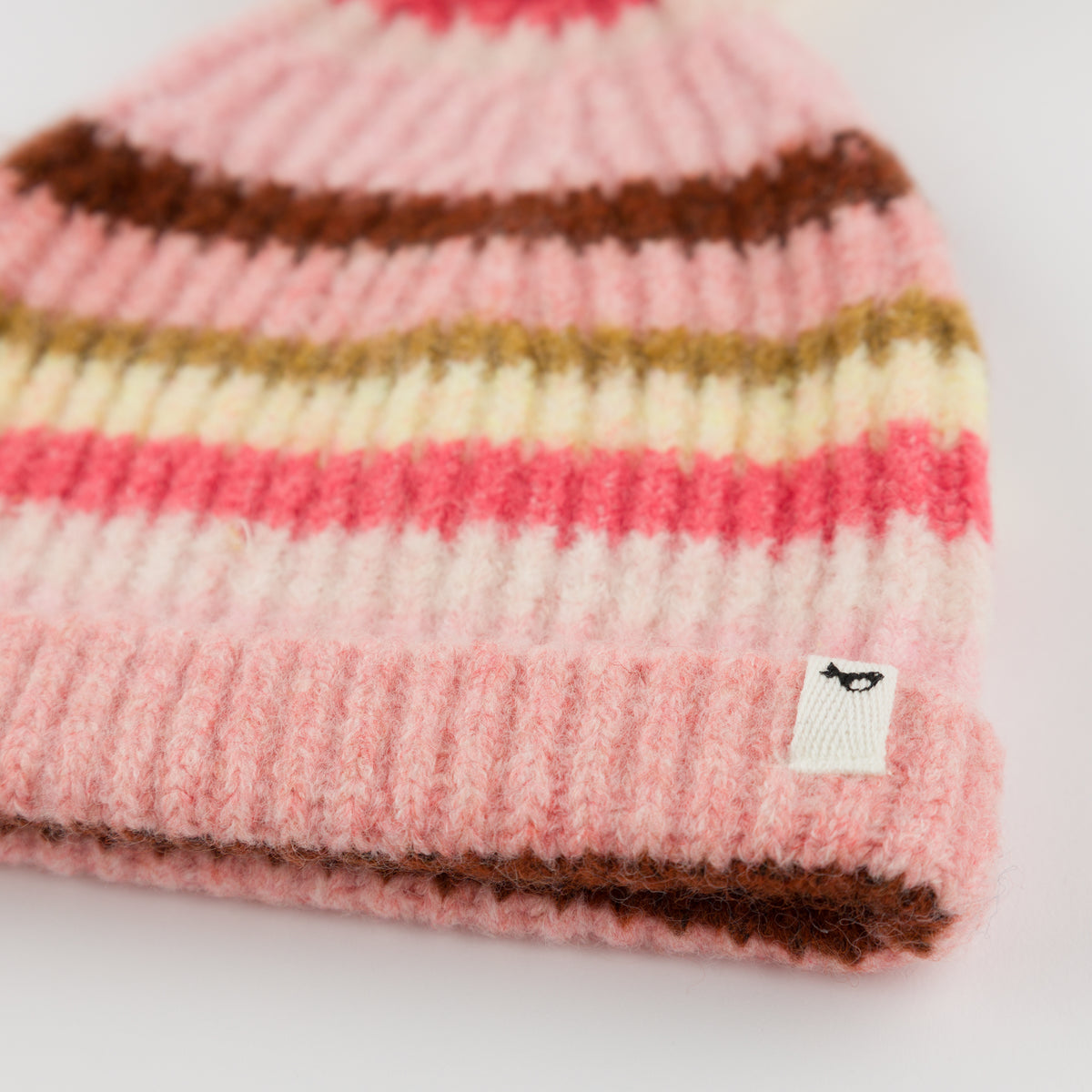 oh baby! Multi Stripe Scandi Pom Hat - Warm - Close
