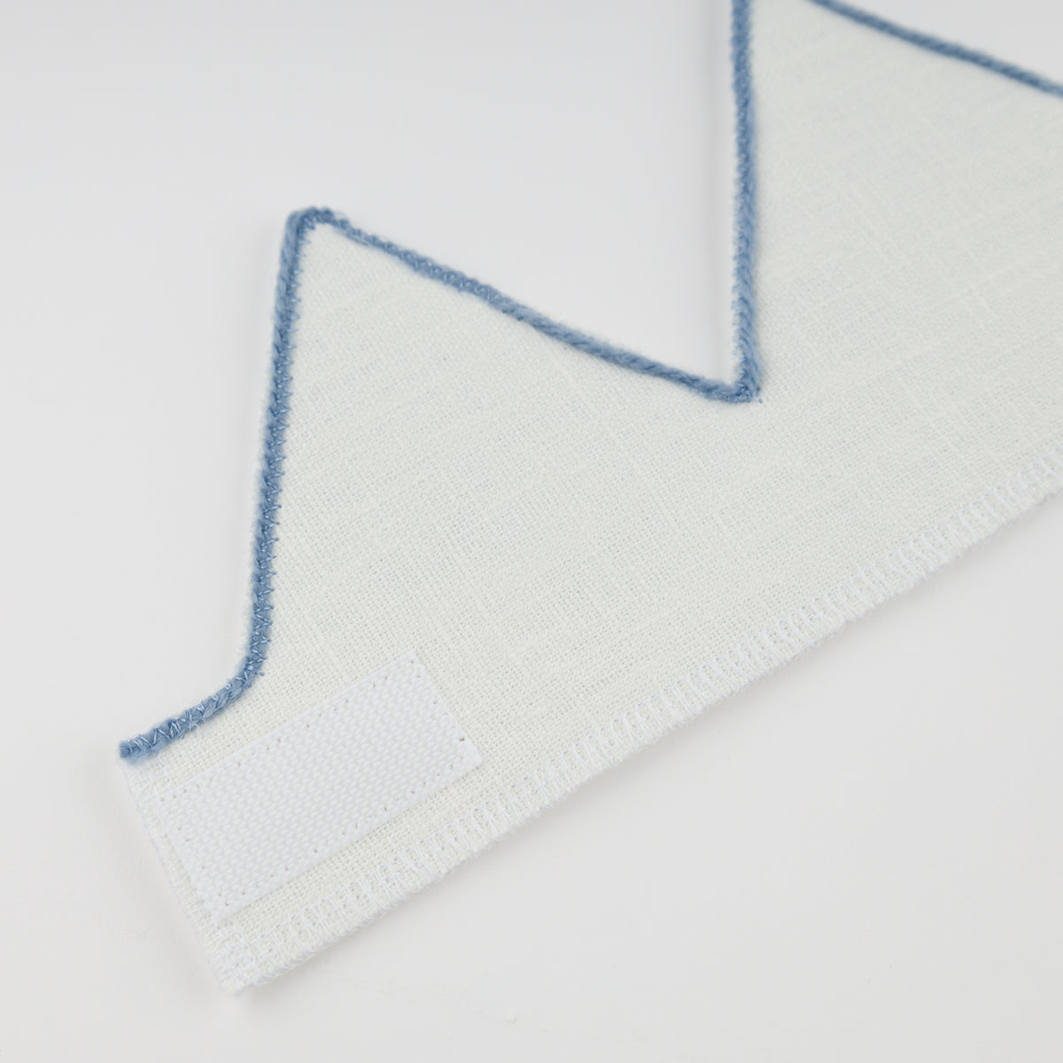 oh baby! Birthday Crown - three - Fog Embroidered Trim on Oyster Linen - Velcro Trim