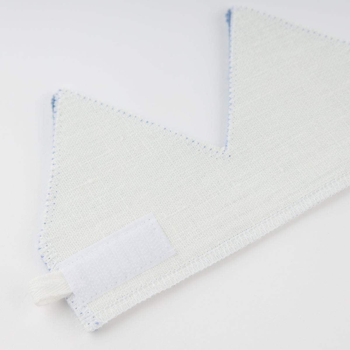 oh baby! Birthday Crown - four - Fog Embroidered Trim on Oyster Linen - Velcro Inside
