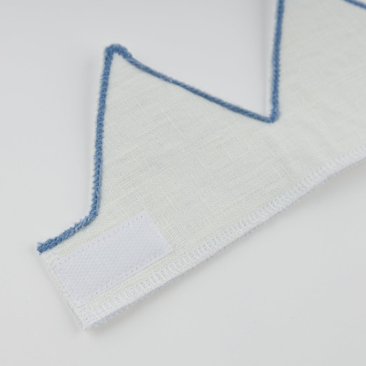 oh baby! Birthday Crown - one - Fog Embroidered Trim on Oyster Linen - Velcro Trim