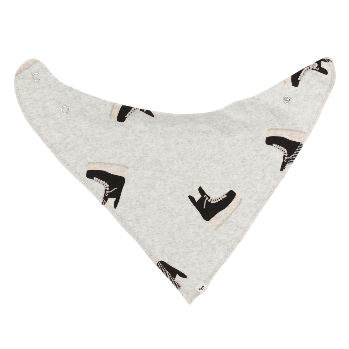 oh baby! Bandana Bib - Hockey Print - Heather Gray