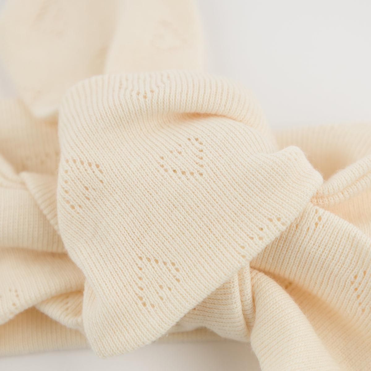oh baby! Turban - Hearts Pointelle - Natural - Tie