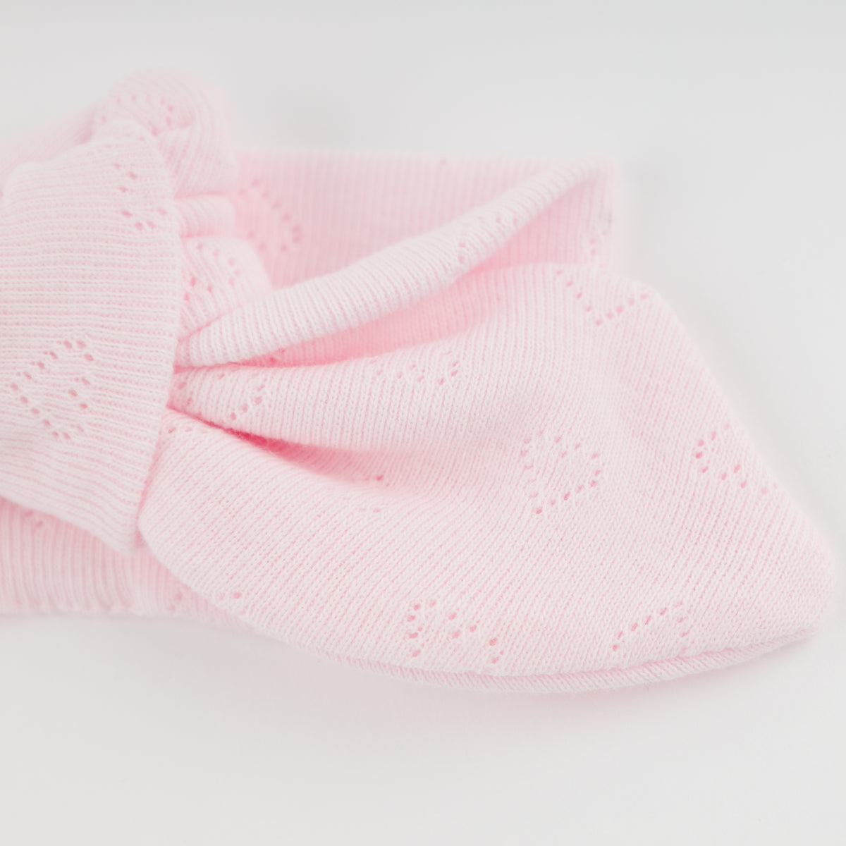 oh baby - Turban - Hearts Pointelle - Pale Pink - Close Up