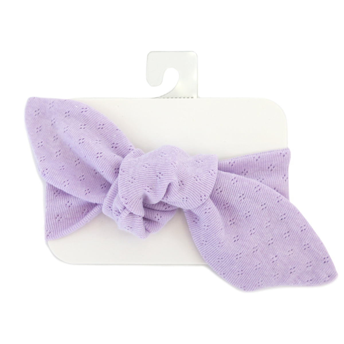 oh baby! Pointelle Tie Turban - Lilac Heather