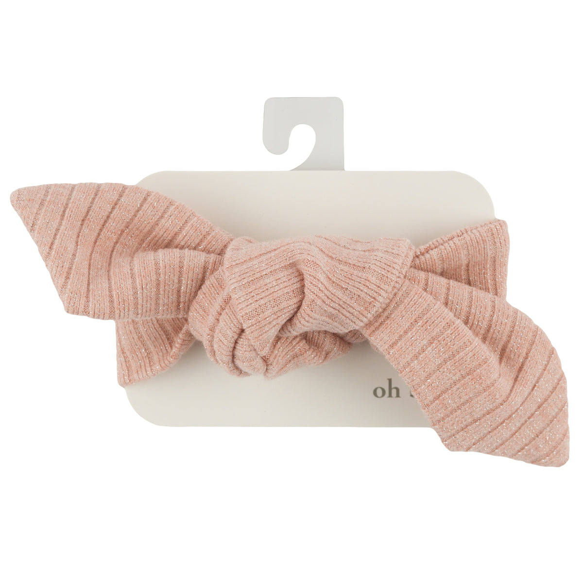 oh baby! Tie Turban - Sparkle Wide Rib - Pale Pink