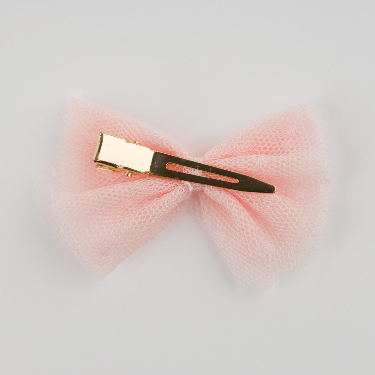 oh baby! Bobinette Bows Gathered Bow Clip - Pale Pink - Back