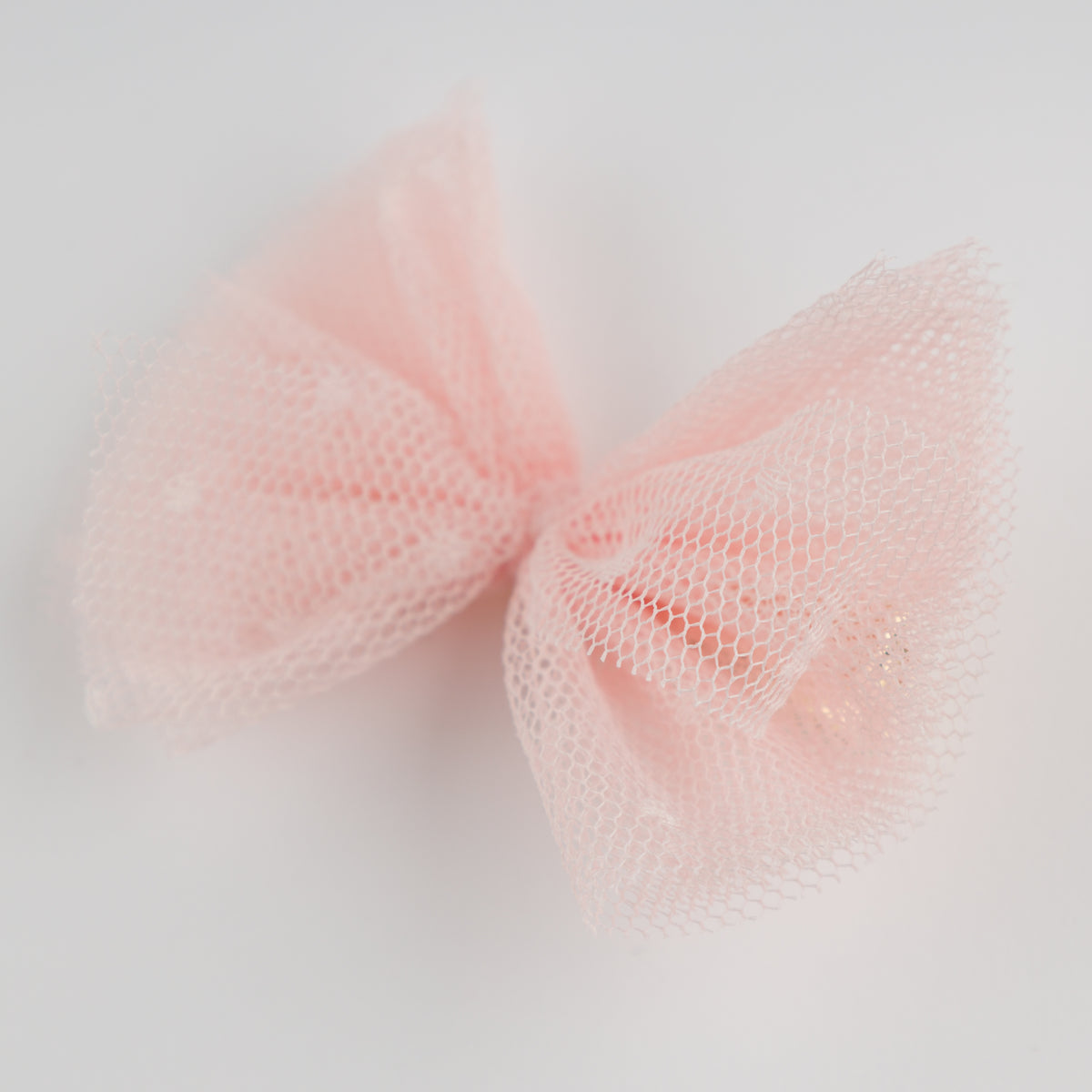 oh baby! Bobinette Bows Gathered Bow Clip - Pale Pink - Close Up