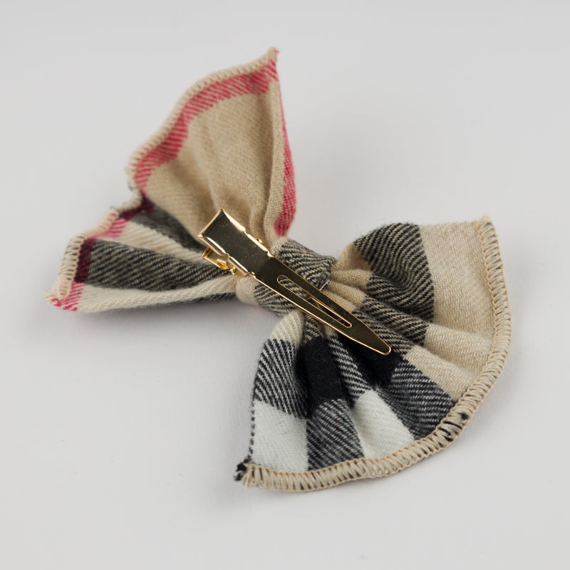 oh baby! Mini Glinda Bow Clip - Mini Tartan - Classic - Back