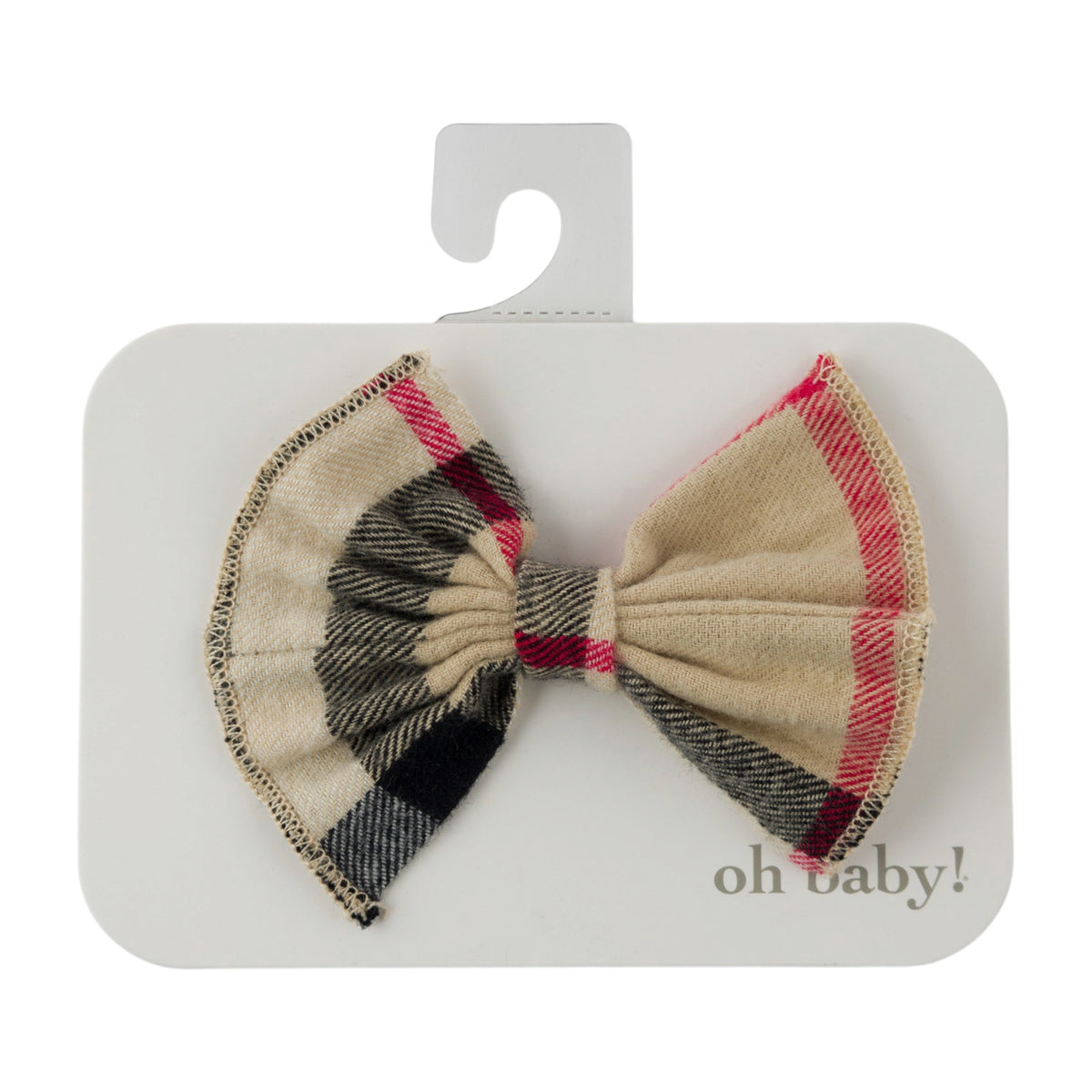 oh baby! Mini Glinda Bow Clip - Mini Tartan - Classic