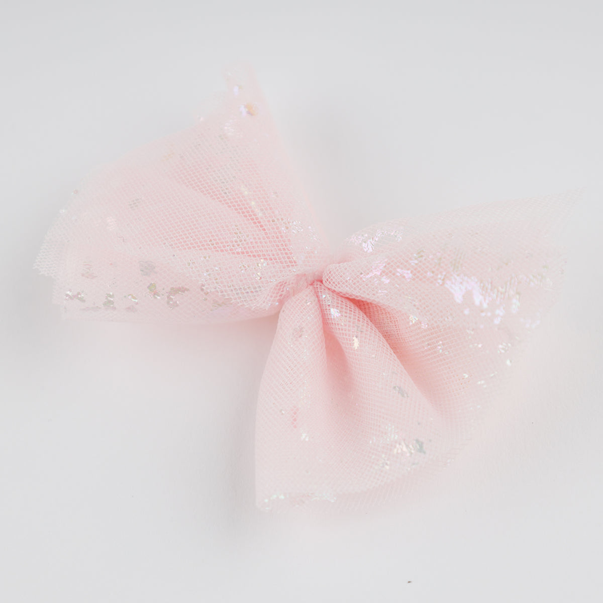 oh baby! Iridescent Mini Glinda Bow Clip - Pink - Flat Lay
