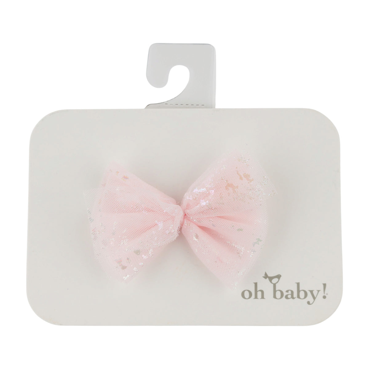 oh baby! Iridescent Mini Glinda Bow Clip - Pink