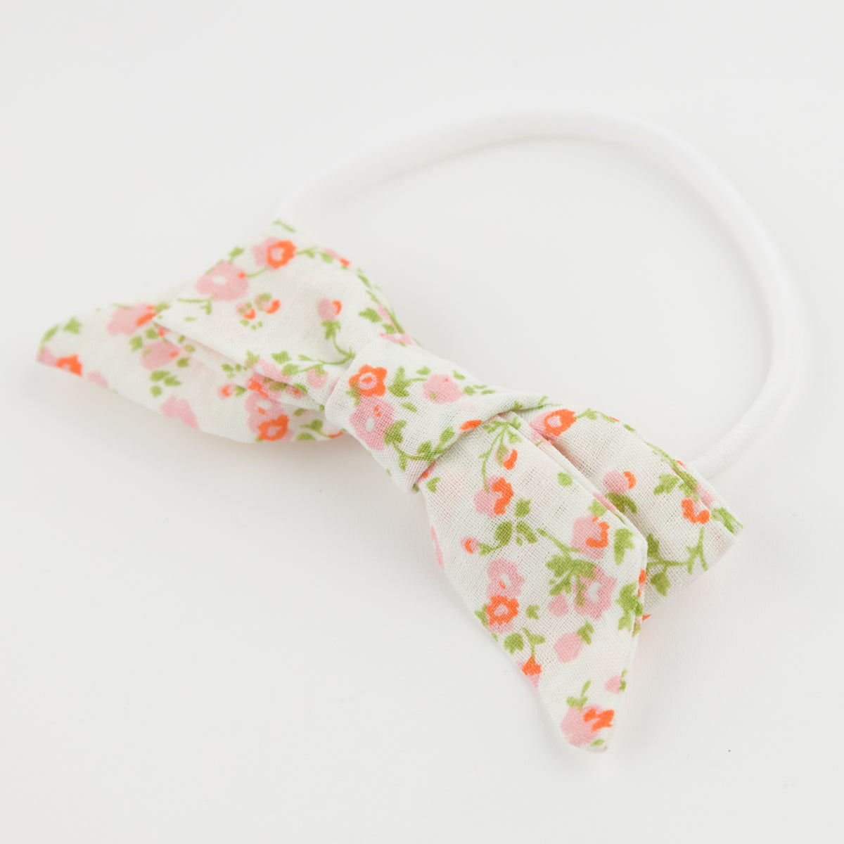 oh baby! Nylon Headband - Poppy Sprig Bow - Blush - Side
