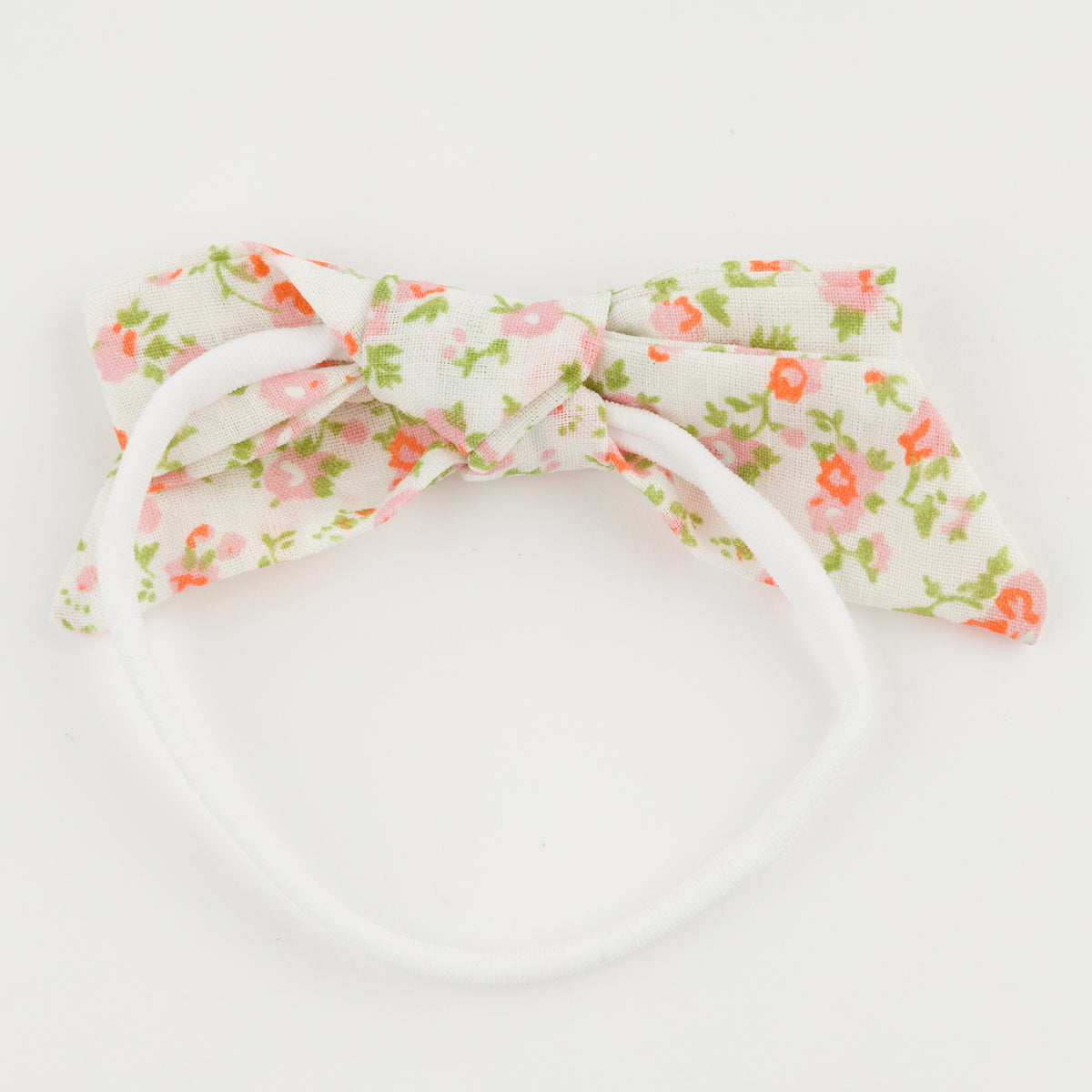 oh baby! Nylon Headband - Poppy Sprig Bow - Blush - back
