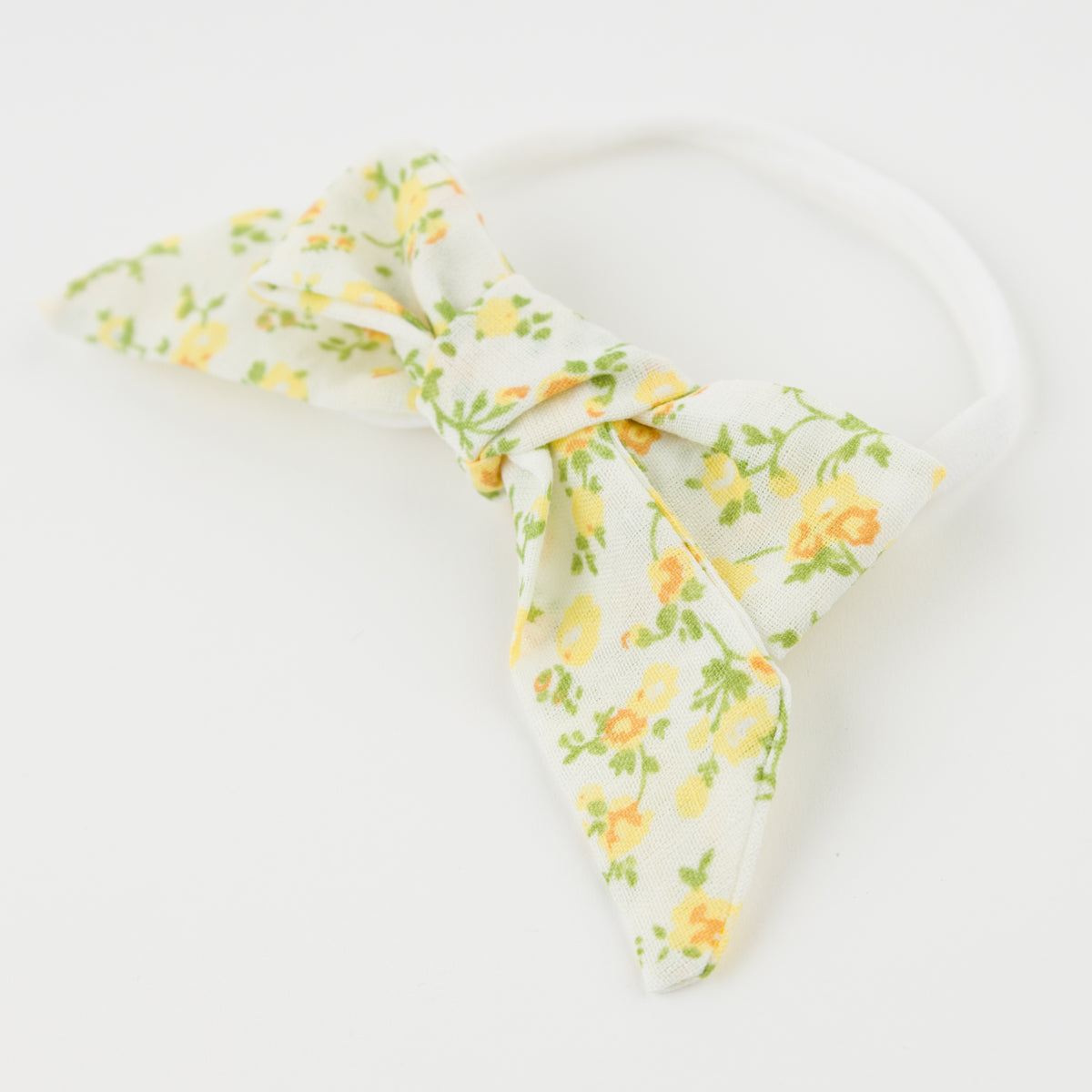 oh baby! Nylon Headband - Poppy Sprig Bow - Lemon - Alt View