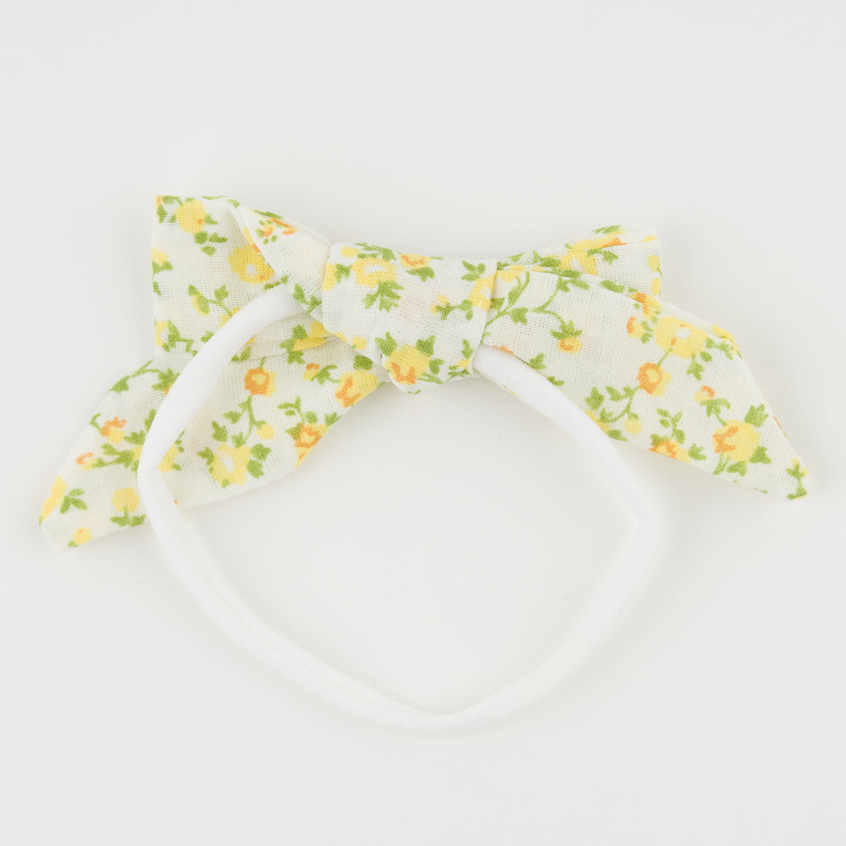 oh baby! Nylon Headband - Poppy Sprig Bow - Lemon - back